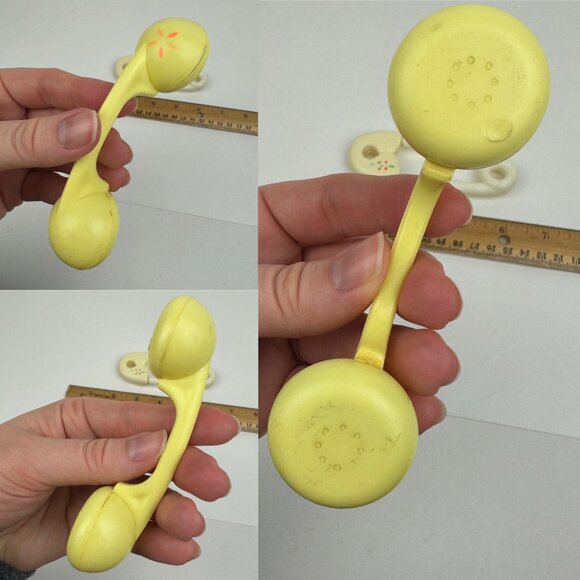 Vtg Small Plastic Baby Rattles Phone Shape Novelty Safety Pin Collect Decor Prop - Picture 7 of 9